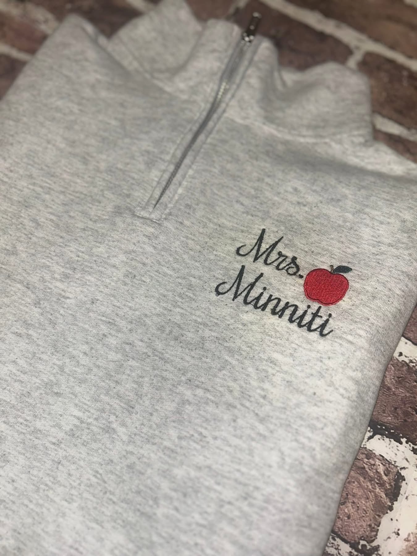 Custom EMBROIDERED Quarterzips